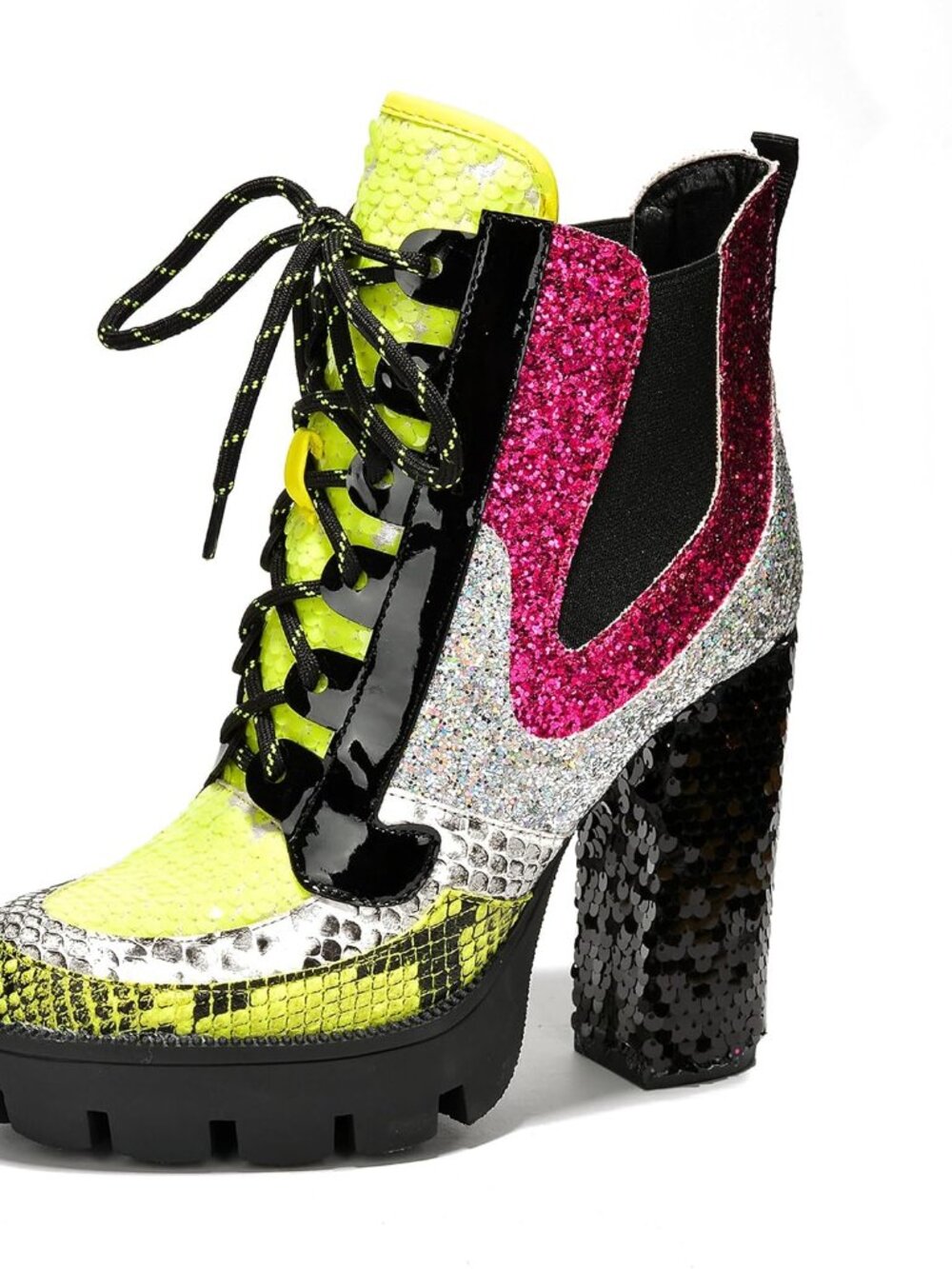 Women's Rhinestone Cowboy Booties - Western Ankle Boots with Pointed Toe, Block